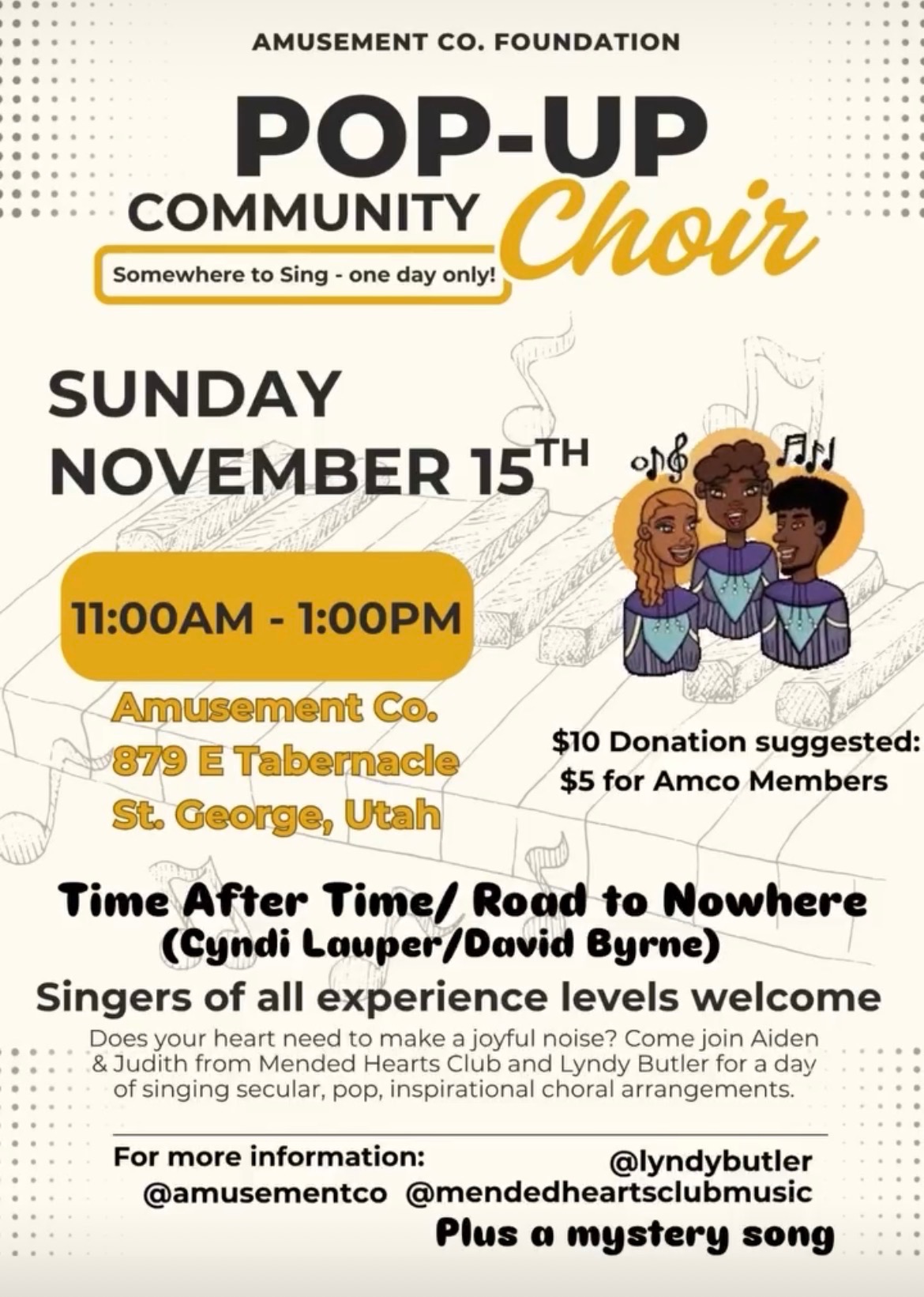 Pop- Up Community Choir flyer