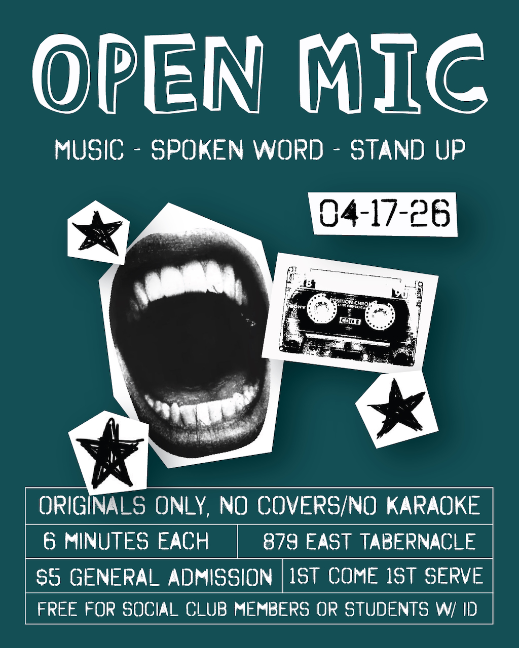 Open Mic - 4/17 flyer